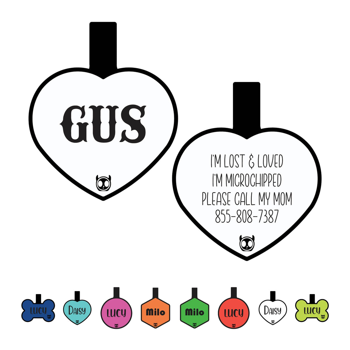 Silicone Silent Dog Tag Personalized with 5 Lines of Custom Deep Engraved Durable Soundless Pet ID Name Tag Bone Tiffany