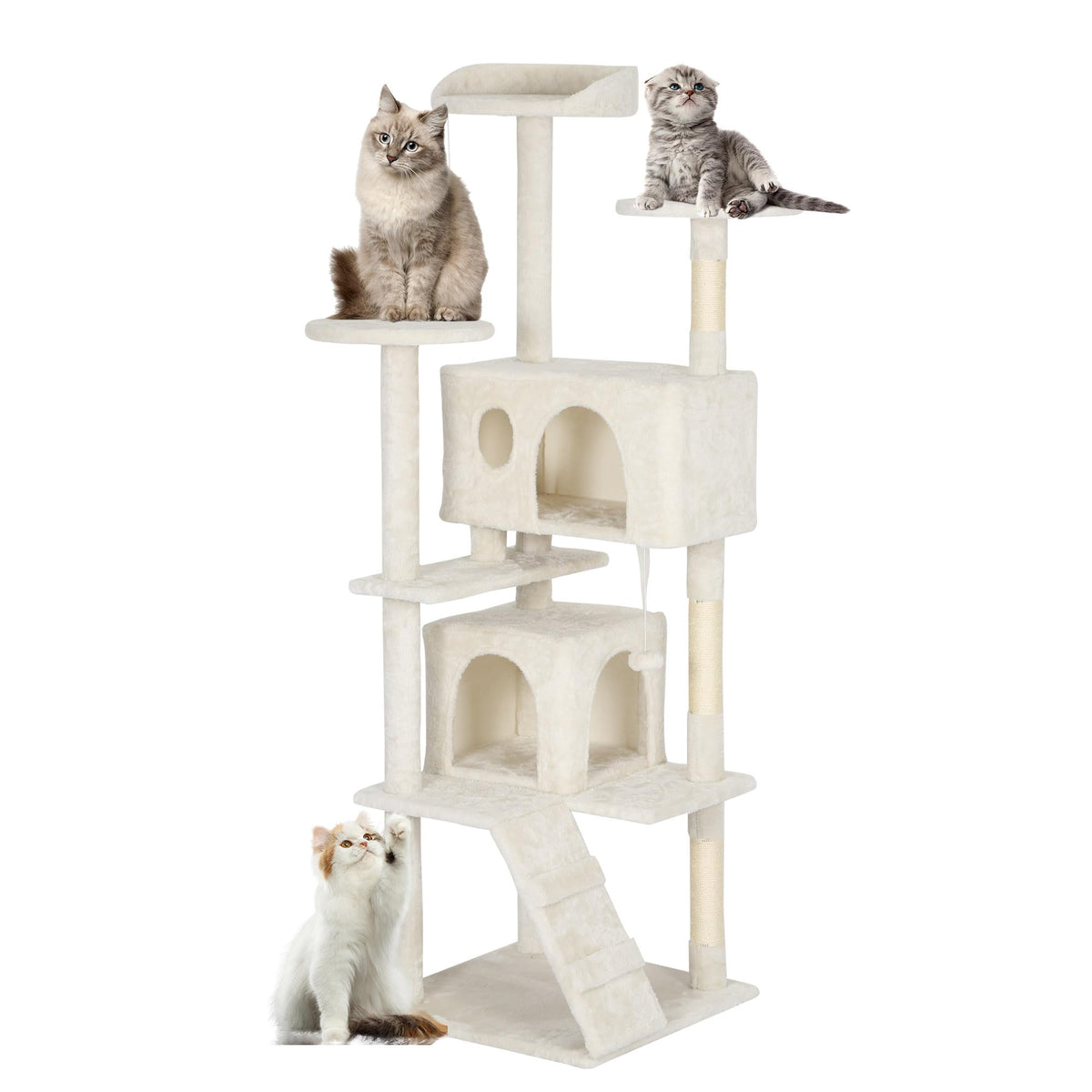 FDW | 54" Cat Tree Tower | Dark Gray | Multi-Level Indoor Activity Center