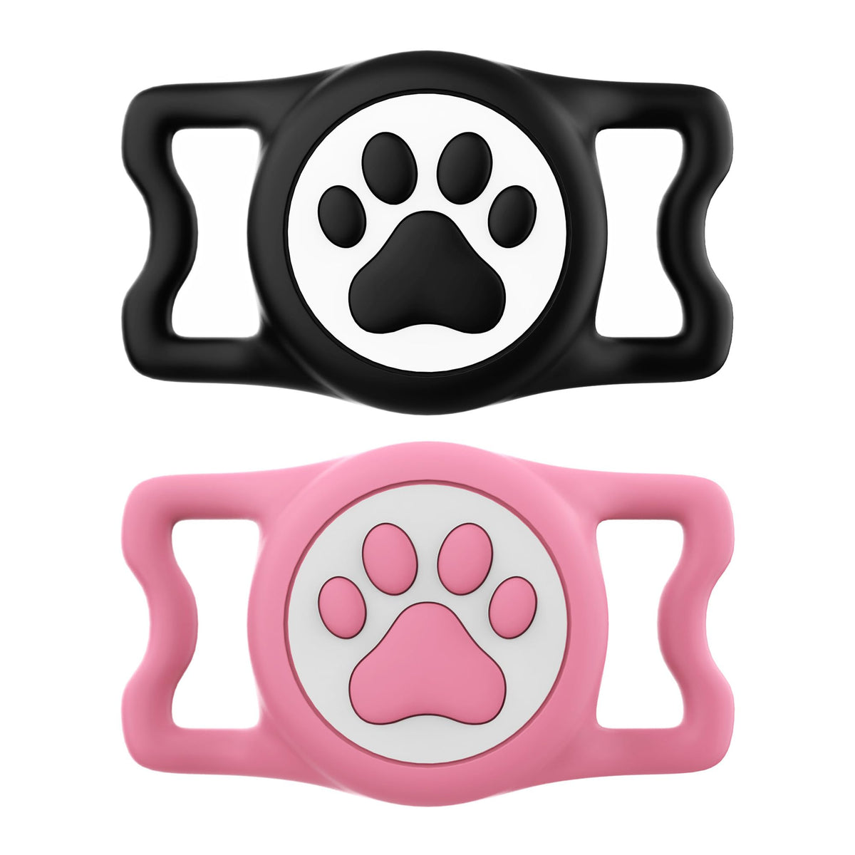 IP68 Waterproof for AirTag Dog Collar Holder, Silicone Dog Air tag Holder for Apple AirTag (Blue&Purple)