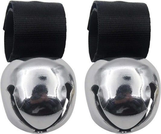 SCENEREAL Large Dog Collar Bell for Training, Hiking, Walking, Hunting, Pet Tracker, 2 Pack 1.5" Extra Loud Pet Bell for Save Wildlife and Birds (Bear Bell, Cow Bell) Gold | Silver