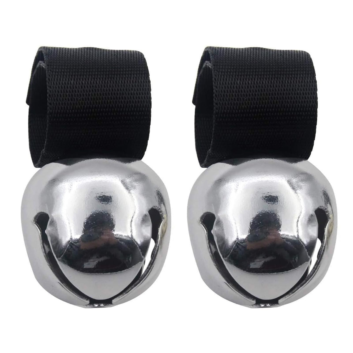SCENEREAL Large Dog Collar Bell for Training, Hiking, Walking, Hunting, Pet Tracker, 2 Pack 1.5" Extra Loud Pet Bell for Save Wildlife and Birds (Bear Bell, Cow Bell) Gold | Silver