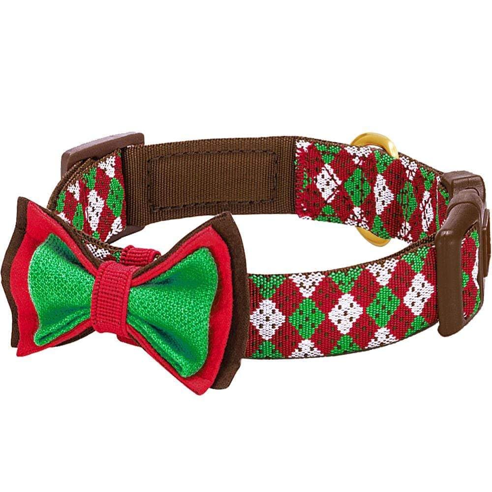 Blueberry Pet “Moments of Excitement” Christmas Snowman Adjustable Bowtie Dog Collar, X-Small, Fits 8"-11" Neck