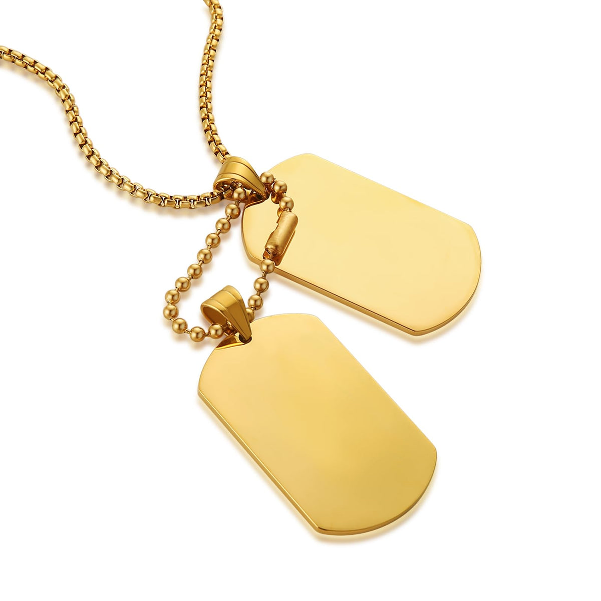HZMAN Mens High Polishing Stainless Steel Dog Tag Pendant Necklace