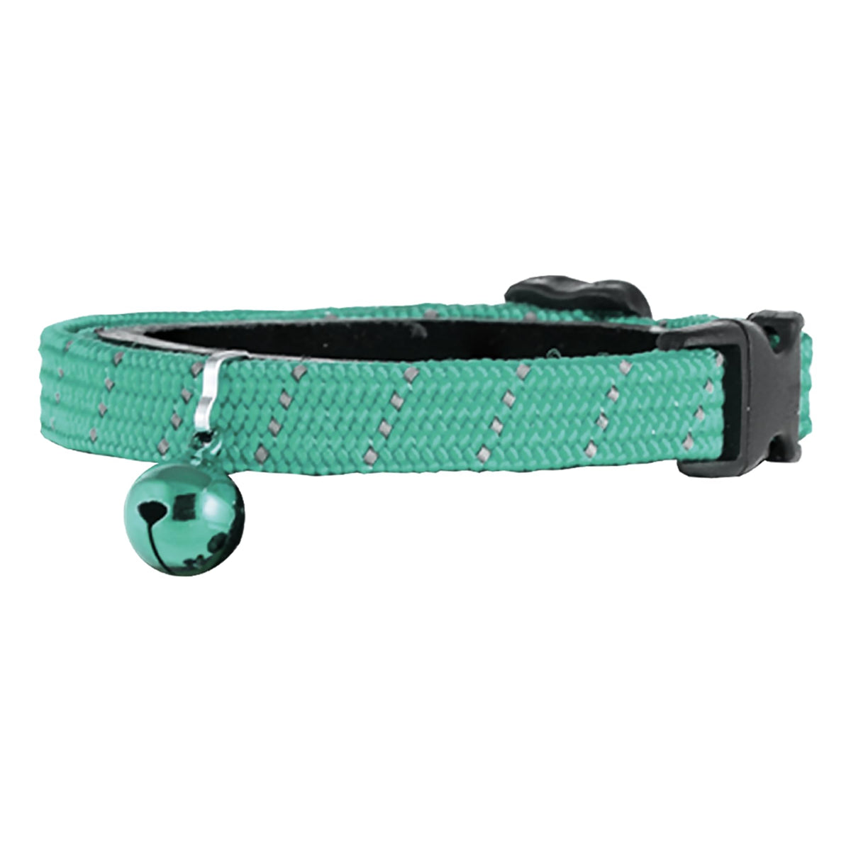 Birdsbesafe Reflective Breakaway Cat Collar with Bell, Safe Design, Green
