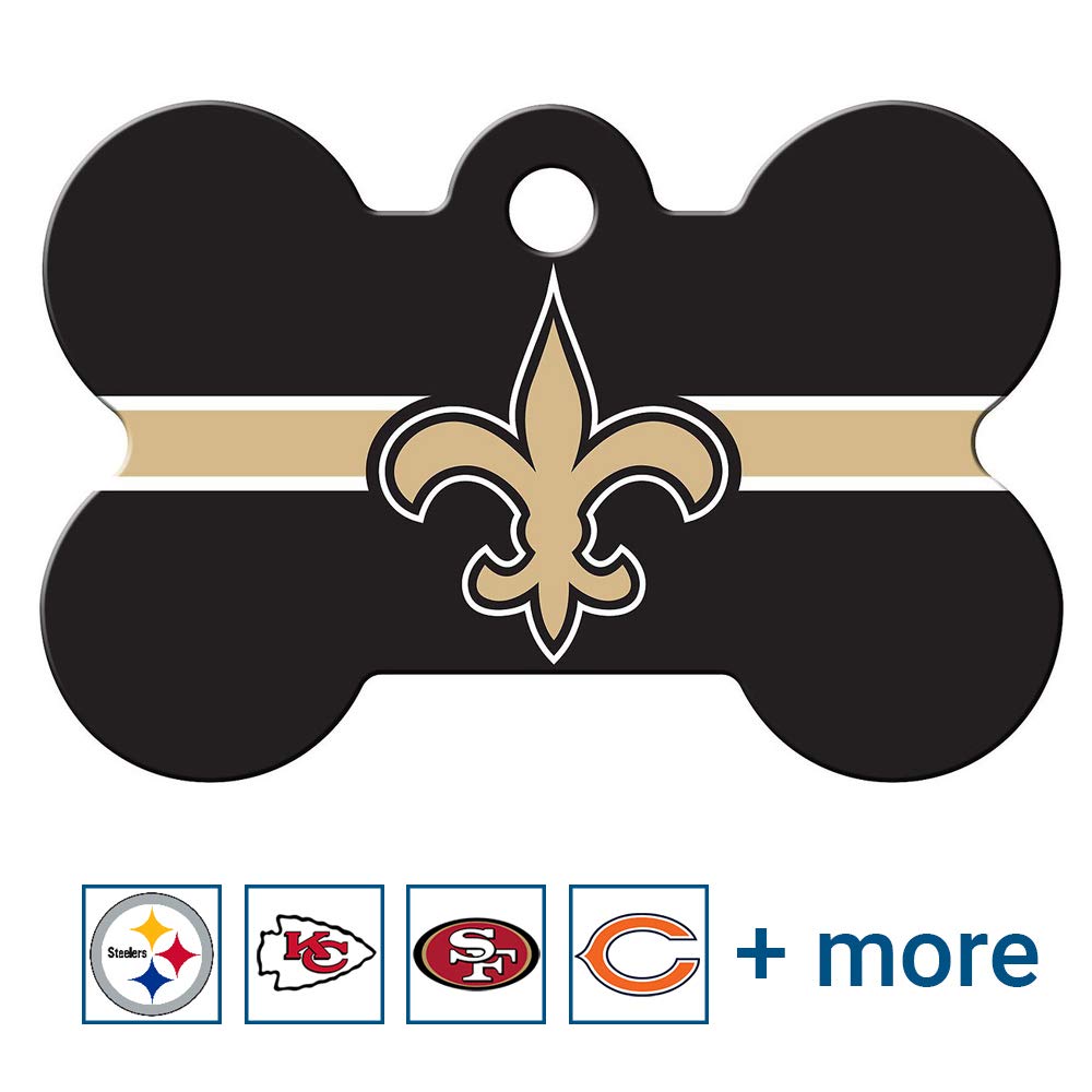 GoTags Personalized Pittsburgh Steelers Dog Tag, Brass Metal Bone Pet ID