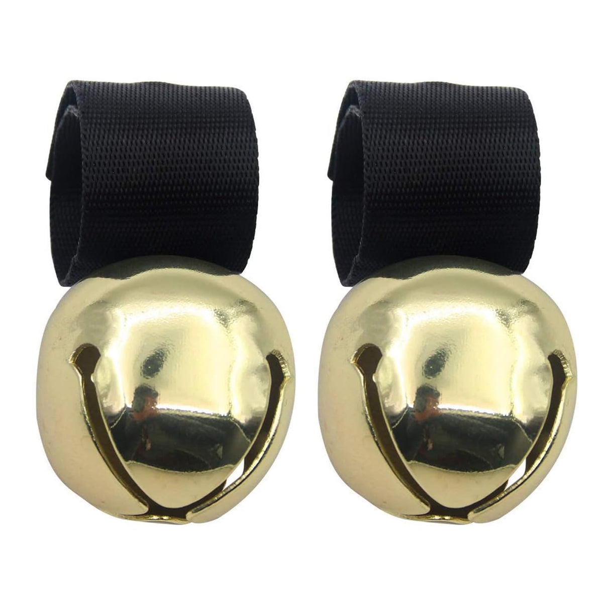 SCENEREAL Large Dog Collar Bell for Training, Hiking, Walking, Hunting, Pet Tracker, 2 Pack 1.5" Extra Loud Pet Bell for Save Wildlife and Birds (Bear Bell, Cow Bell) Gold | Silver