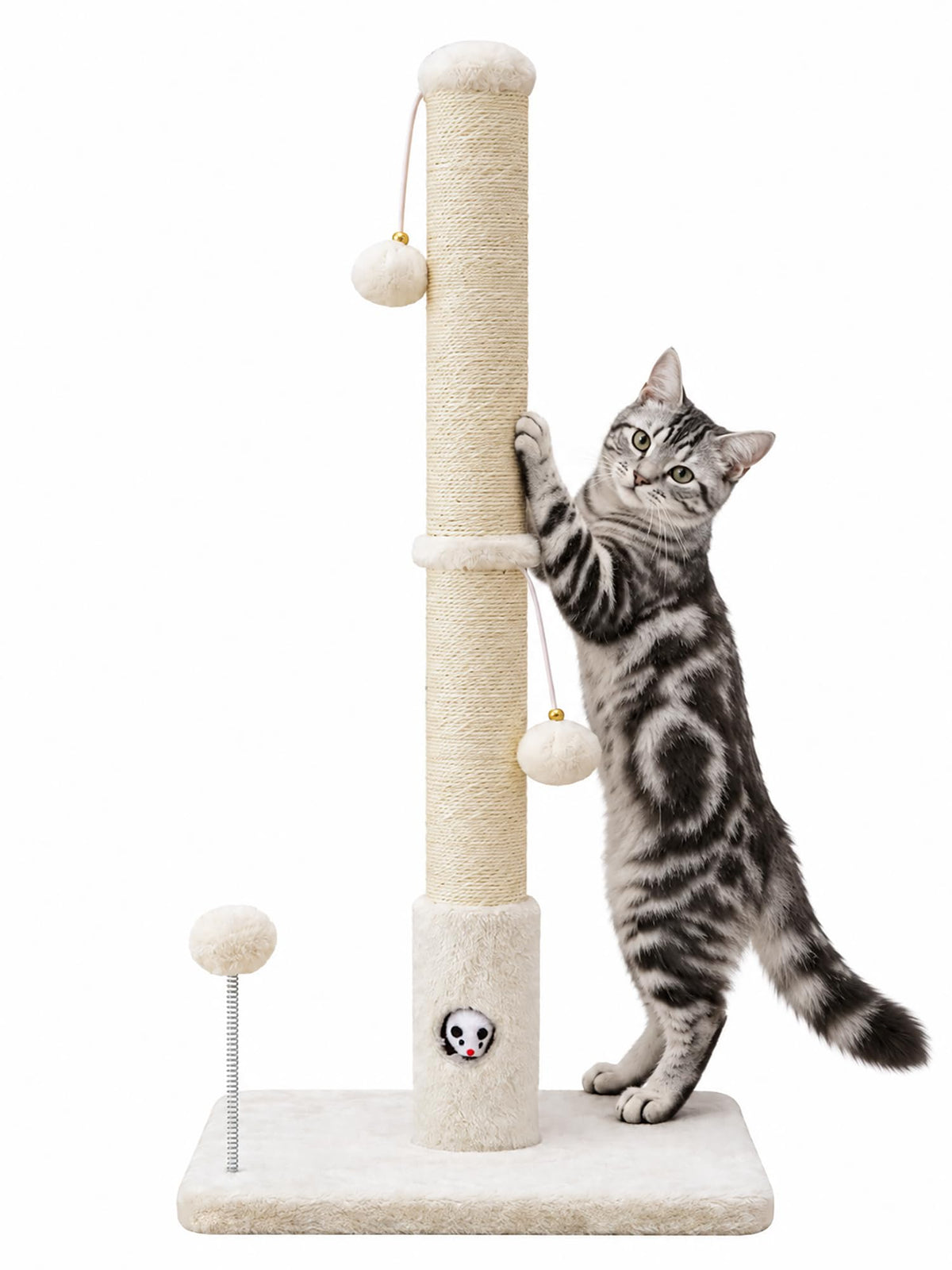 Woochpet Funny Cat Scratching Posts Sturdy Scratcher Posts 33'' Green