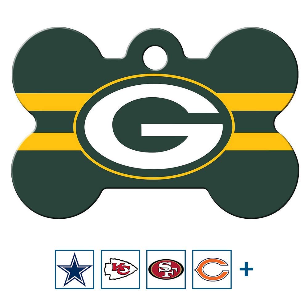 GoTags Personalized Pittsburgh Steelers Dog Tag, Brass Metal Bone Pet ID