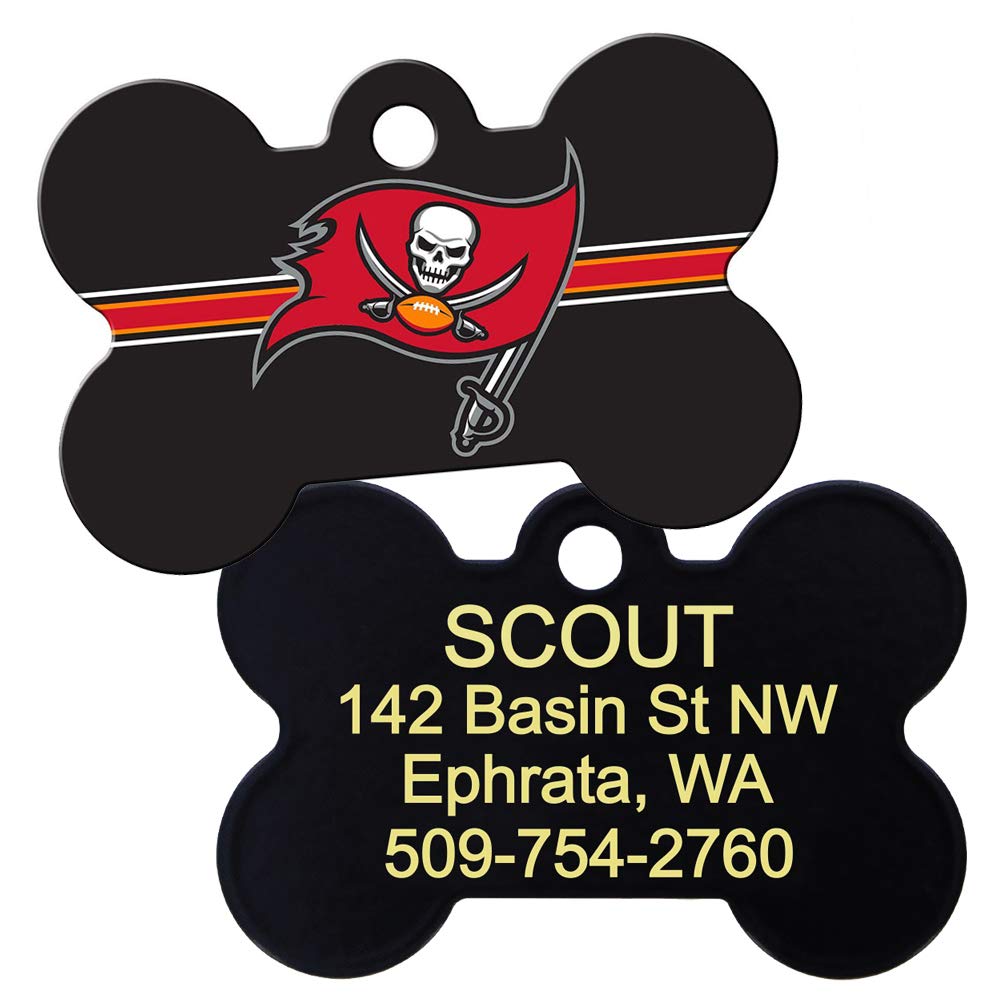 GoTags Personalized Pittsburgh Steelers Dog Tag, Brass Metal Bone Pet ID
