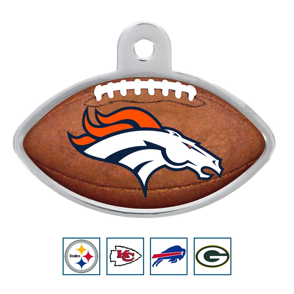 GoTags Personaized NFL Dog Tags, Kansas City Chiefs, Football Shape Custom Engraved Pet ID Tags