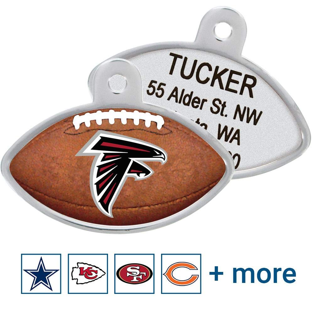 GoTags Personaized NFL Dog Tags, Kansas City Chiefs, Football Shape Custom Engraved Pet ID Tags