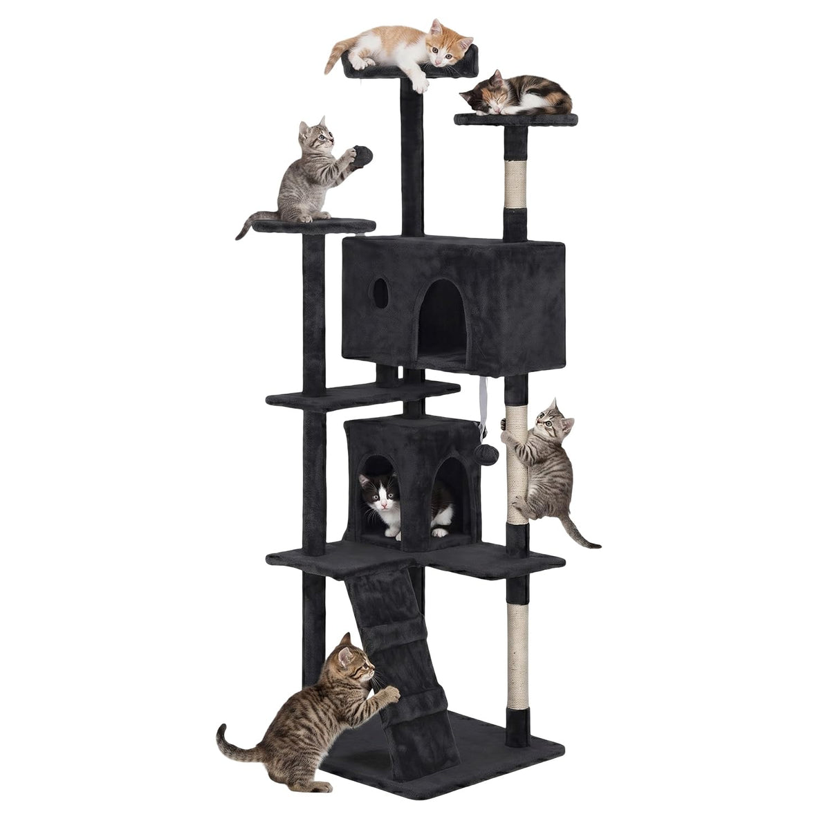 FDW | 54" Cat Tree Tower | Dark Gray | Multi-Level Indoor Activity Center