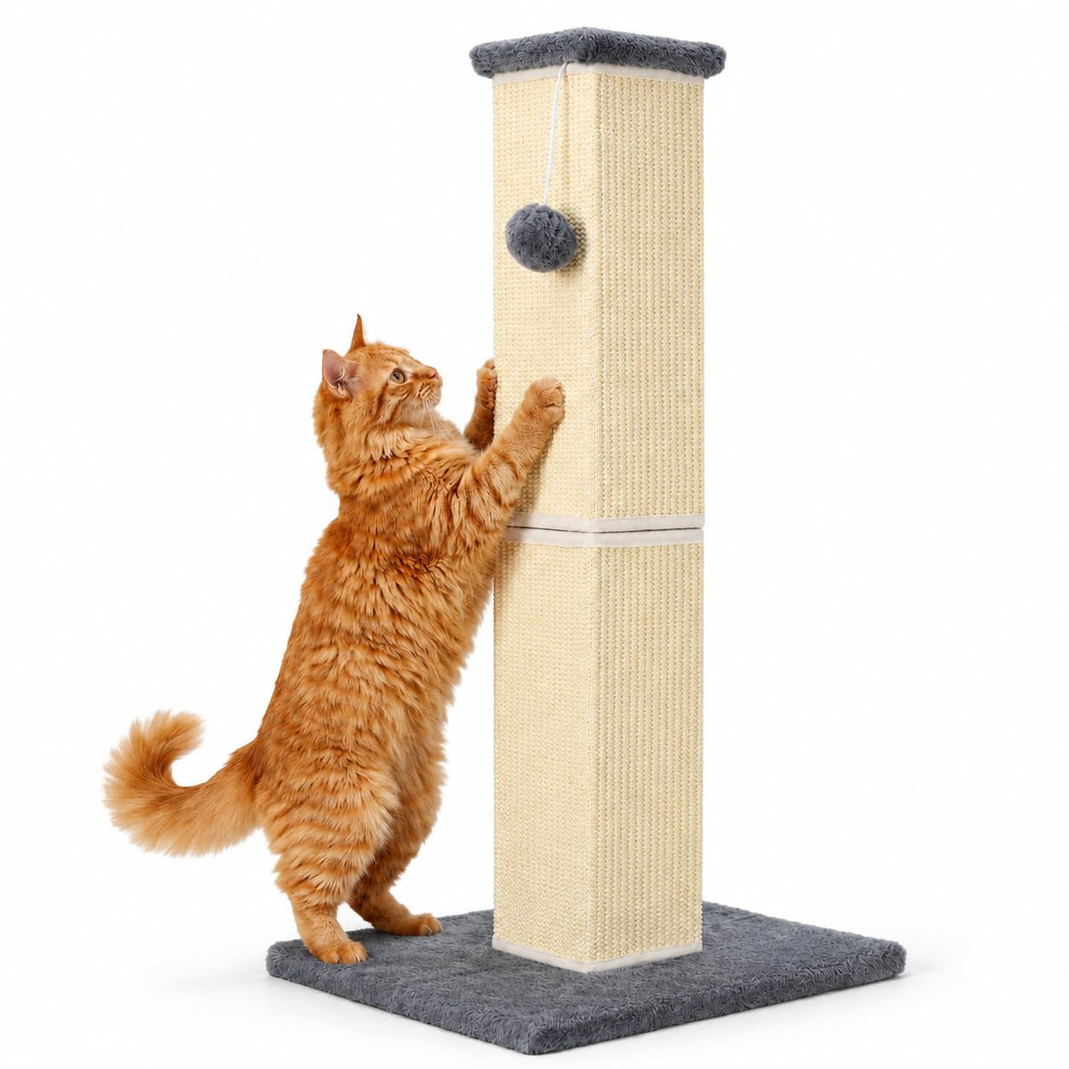 Cat Scratching Post for Indoor Cat, 32 Inch Large Cat Scratcher Grey
