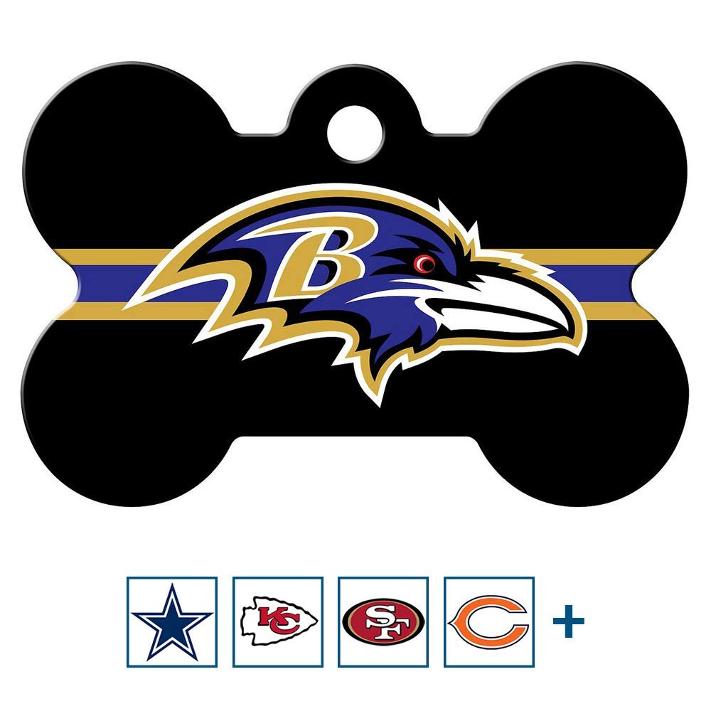 GoTags Personalized Pittsburgh Steelers Dog Tag, Brass Metal Bone Pet ID