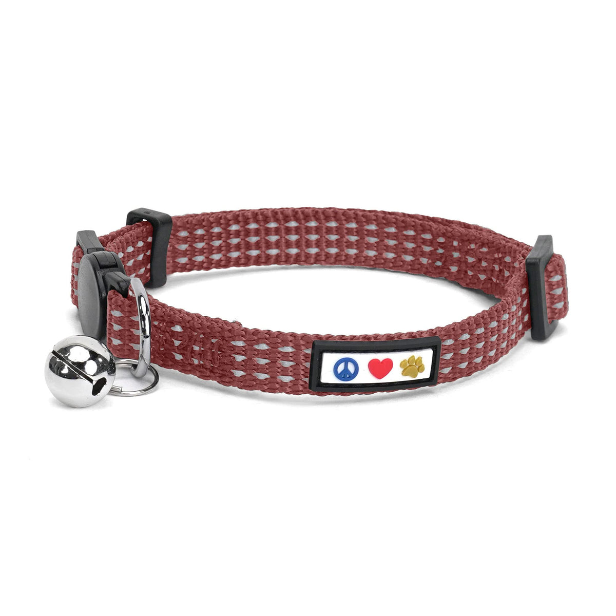 Pawtitas Reflective Red Cat Collar with Safety Buckle and Removable Bell for Kitten and Cats