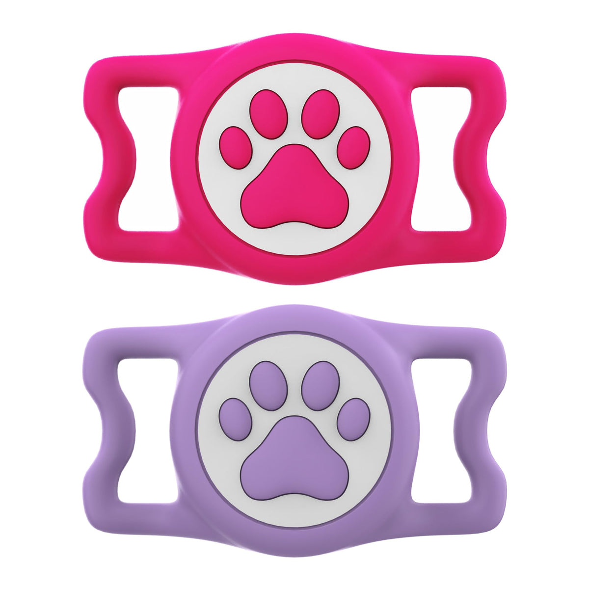 IP68 Waterproof for AirTag Dog Collar Holder, Silicone Dog Air tag Holder for Apple AirTag (Blue&Purple)