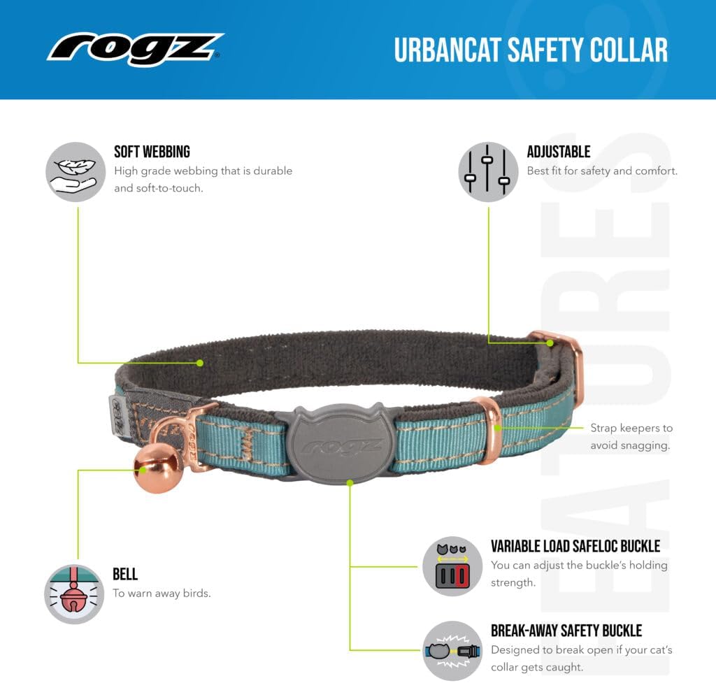 Rogz Urban Cat Safety Collar Small/Medium - Pink Blush
