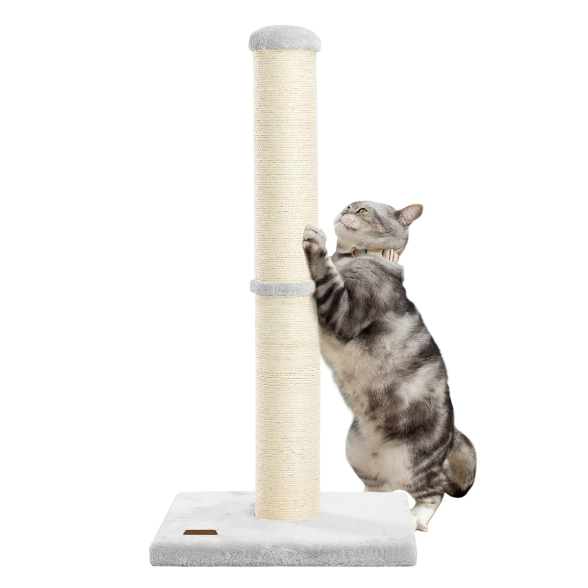 Karolpar 34inch Cat Scratching Post with Natural Sisal Rope 4.3Inch Large Diameter Scratcher Post Tree for Indoor Cats Beige