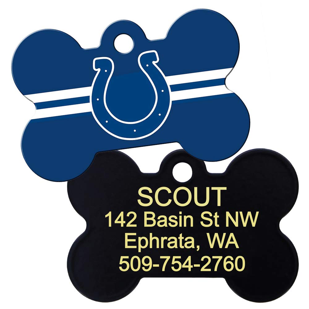 GoTags Personalized Pittsburgh Steelers Dog Tag, Brass Metal Bone Pet ID