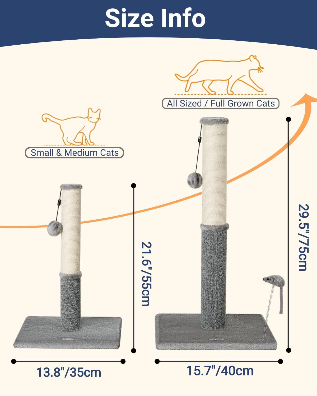 Happi N Pets Cat Scratching Post, Cat Scratchers for Indoor Cats with Toys