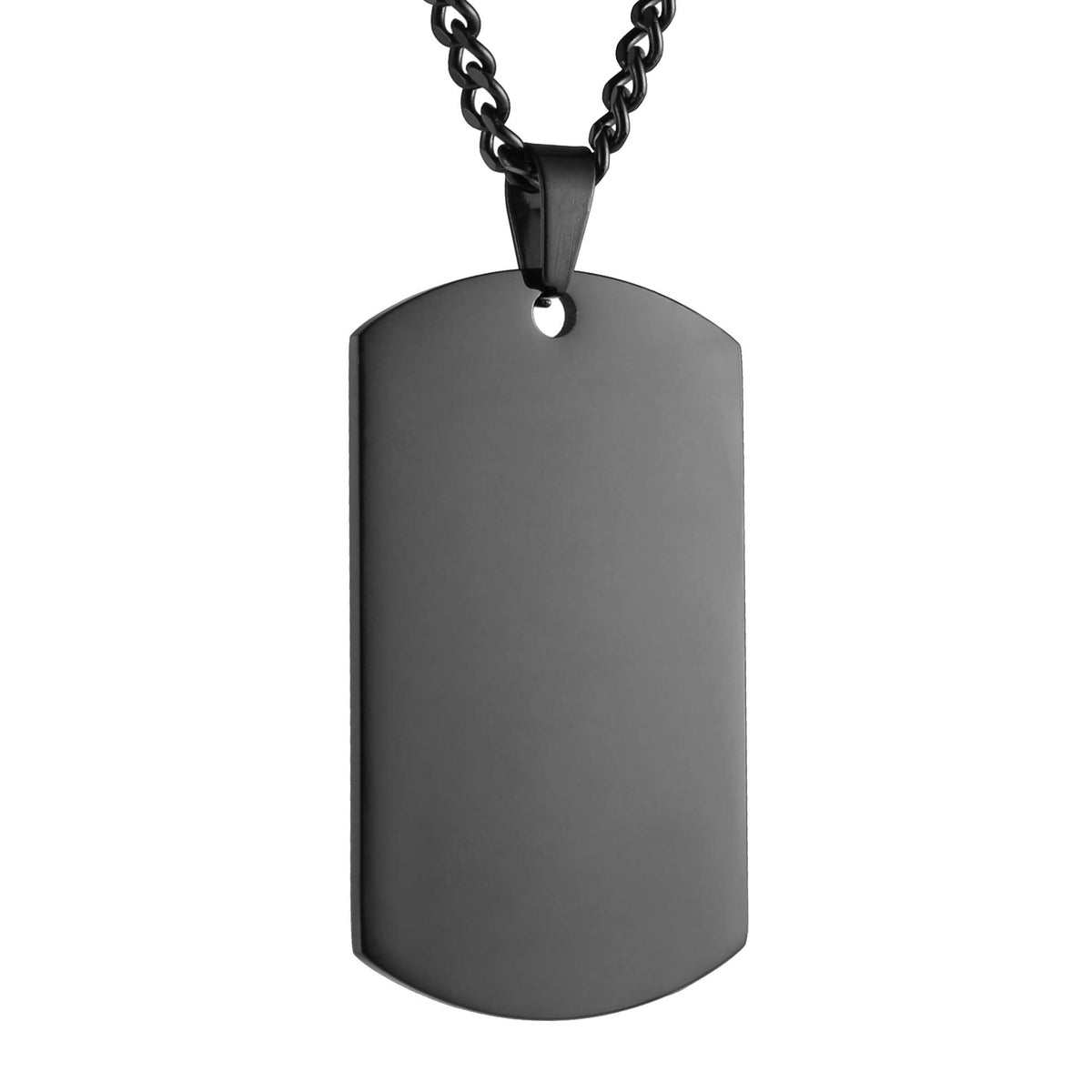 HZMAN Mens High Polishing Stainless Steel Dog Tag Pendant Necklace
