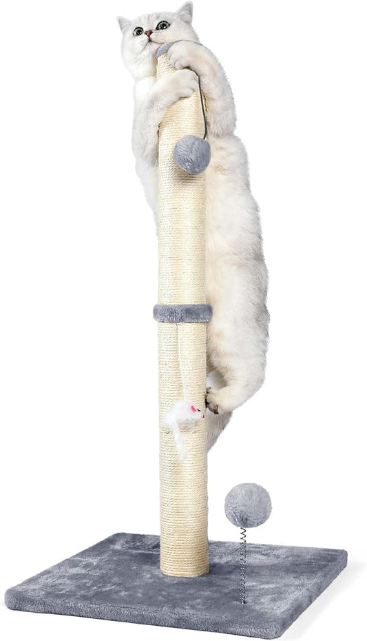 ANWA 32" Tall Sisal Cat Scratching Posts Tree for Indoor Cats Adults, Gray