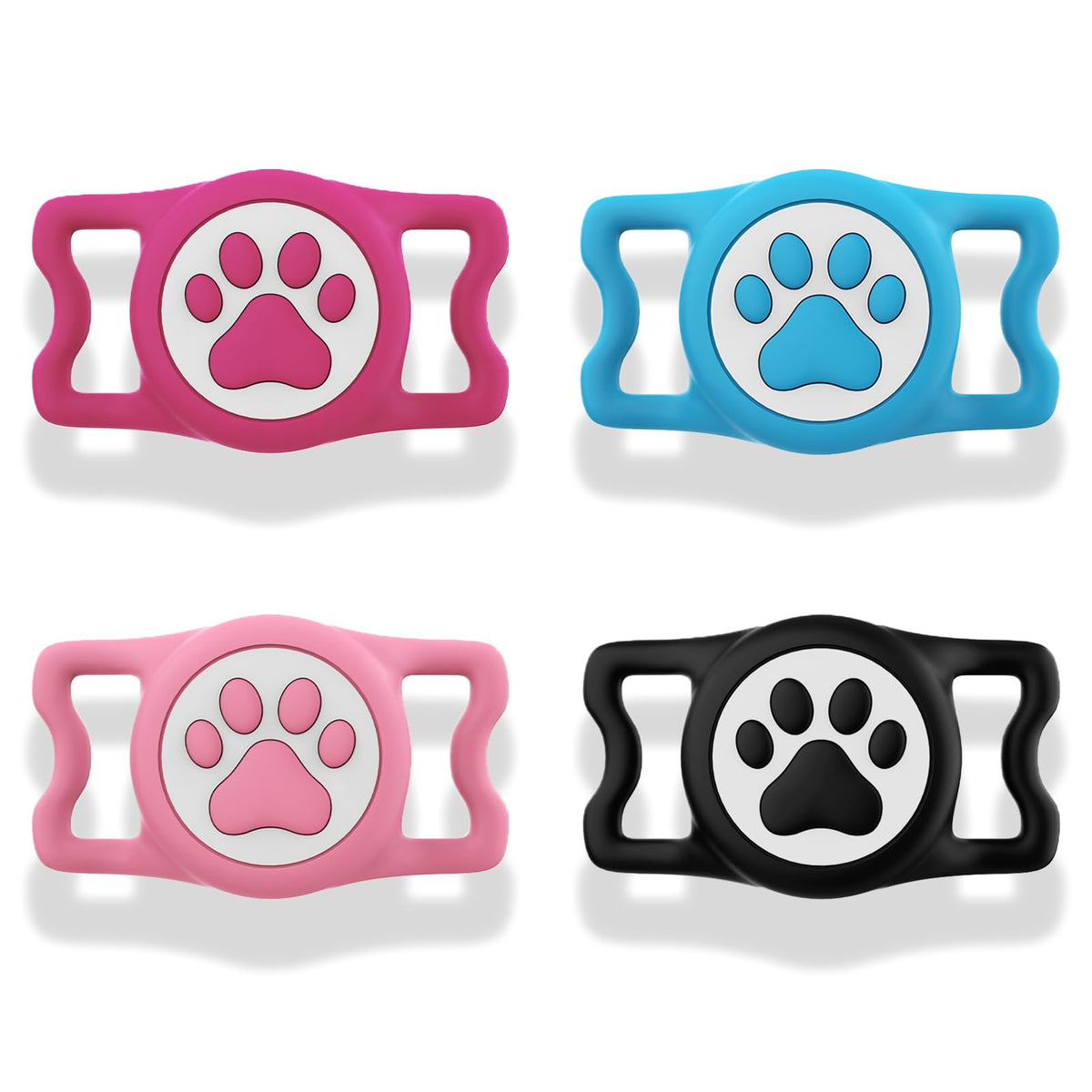 IP68 Waterproof for AirTag Dog Collar Holder, Silicone Dog Air tag Holder for Apple AirTag (Blue&Purple)