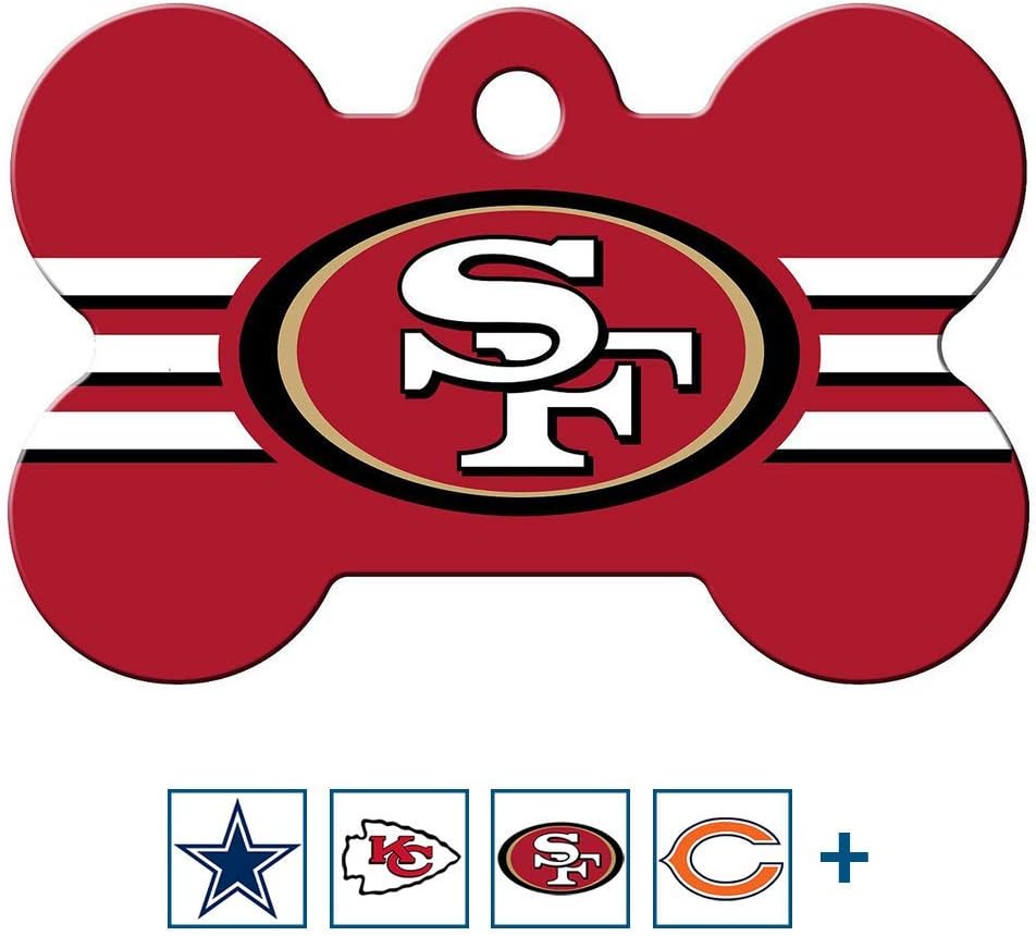 GoTags Personalized Pittsburgh Steelers Dog Tag, Brass Metal Bone Pet ID