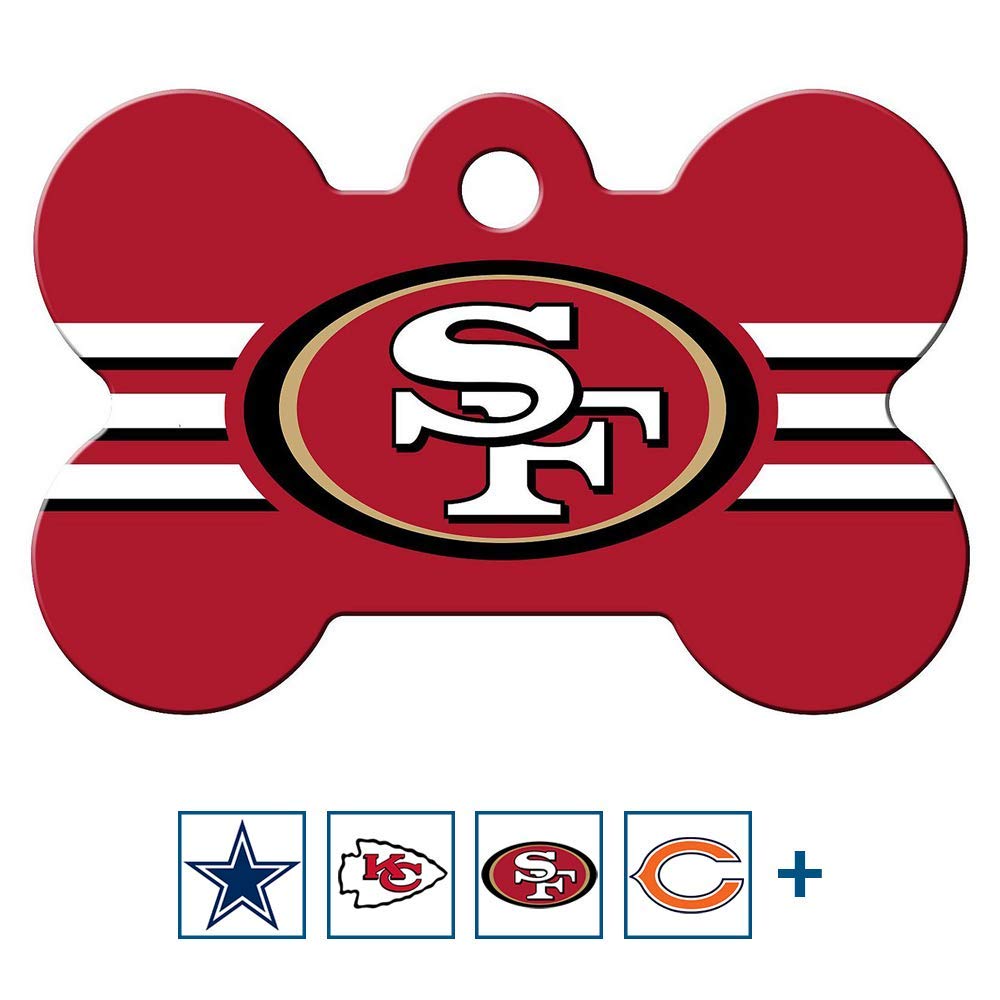 GoTags Personalized Pittsburgh Steelers Dog Tag, Brass Metal Bone Pet ID