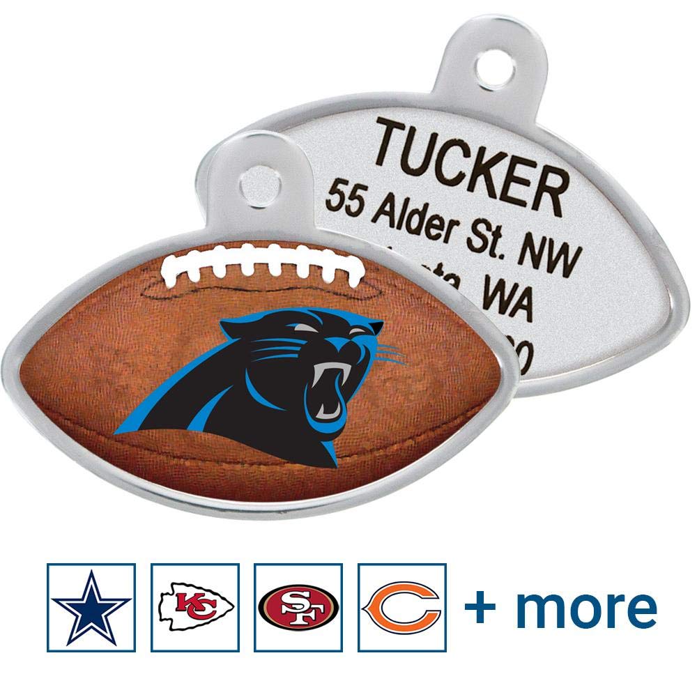 GoTags Personaized NFL Dog Tags, Kansas City Chiefs, Football Shape Custom Engraved Pet ID Tags