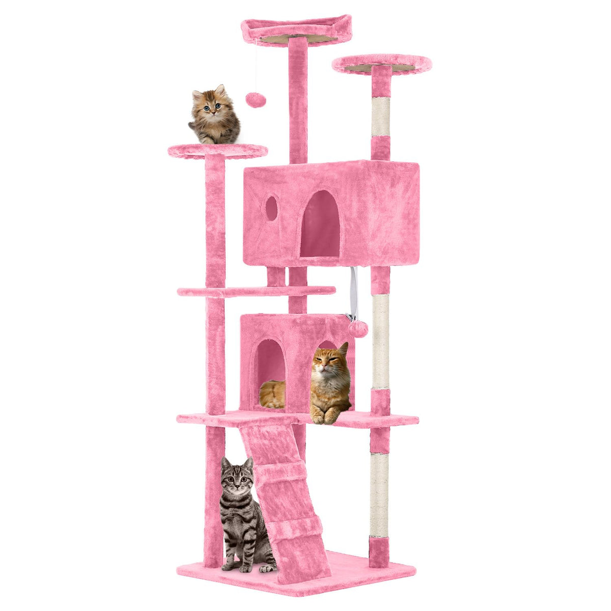 FDW | 54" Cat Tree Tower | Dark Gray | Multi-Level Indoor Activity Center