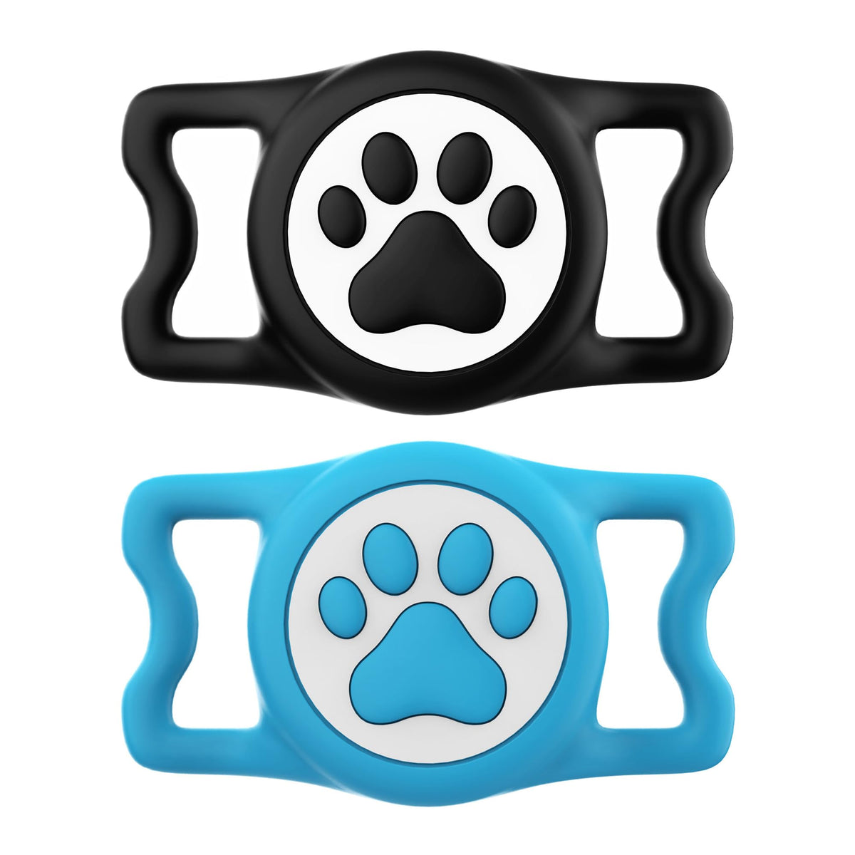IP68 Waterproof for AirTag Dog Collar Holder, Silicone Dog Air tag Holder for Apple AirTag (Blue&Purple)
