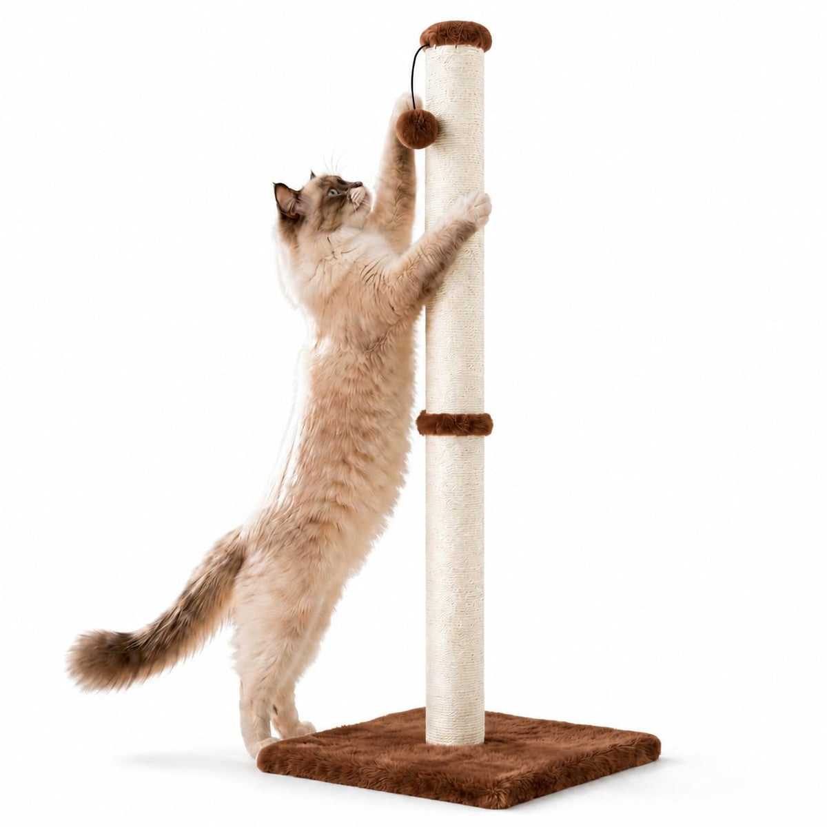 Dimaka Tall Cat Scratching Post Tree Scratcher with Sisal Rope, Grey