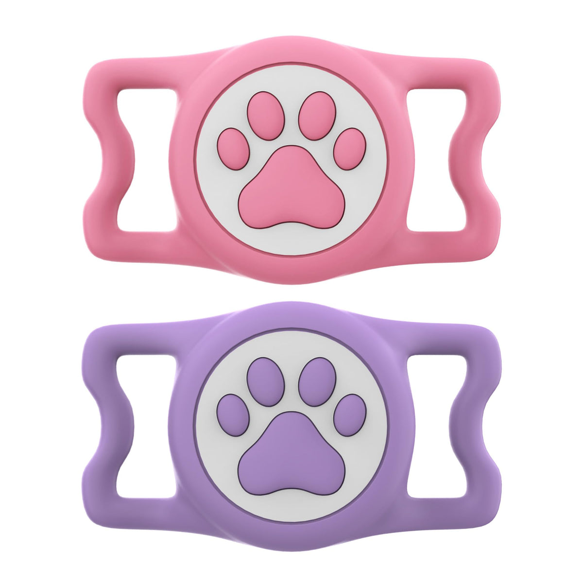 IP68 Waterproof for AirTag Dog Collar Holder, Silicone Dog Air tag Holder for Apple AirTag (Blue&Purple)