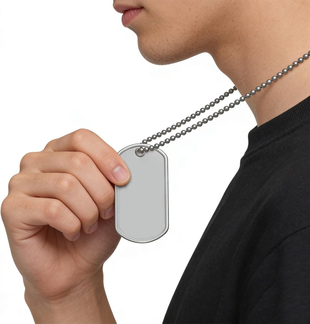 Orgrimmar 100PCS Dog Tag Shiny Stainless Steel Military spec Engraved-Blank