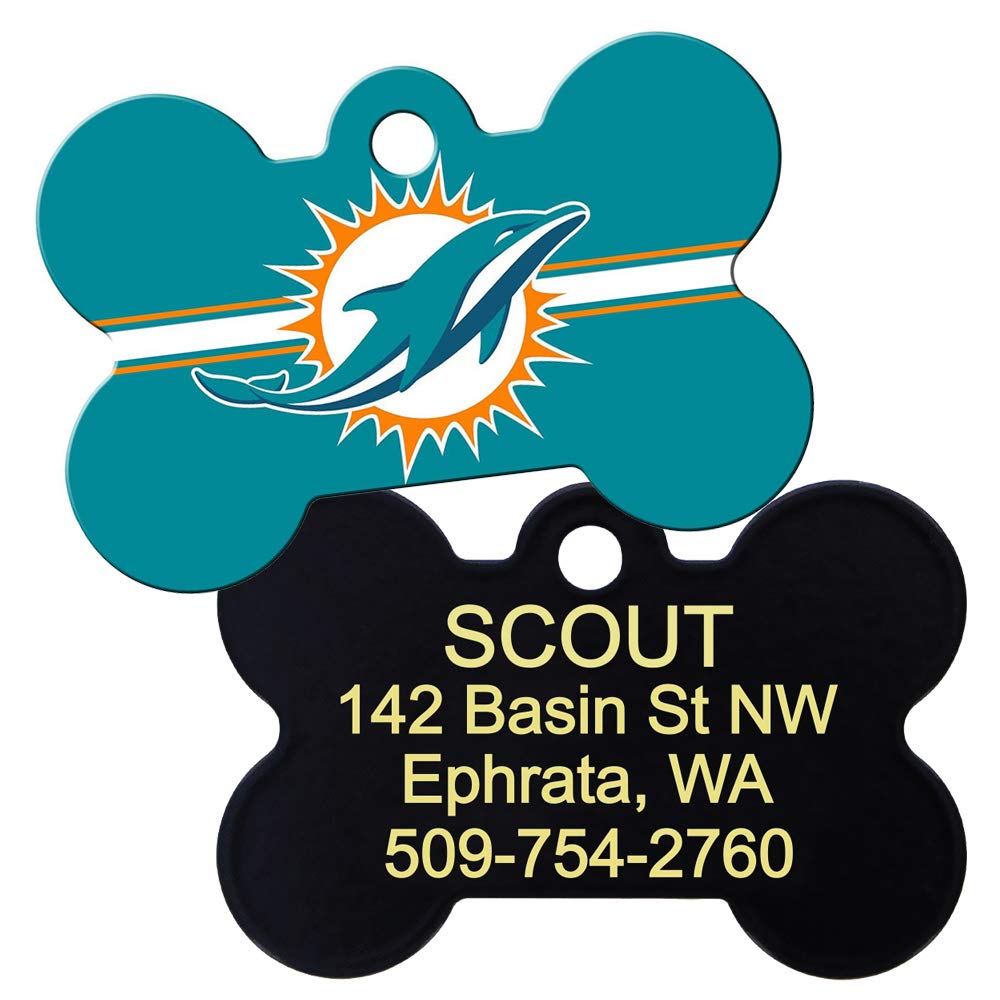GoTags Personalized Pittsburgh Steelers Dog Tag, Brass Metal Bone Pet ID