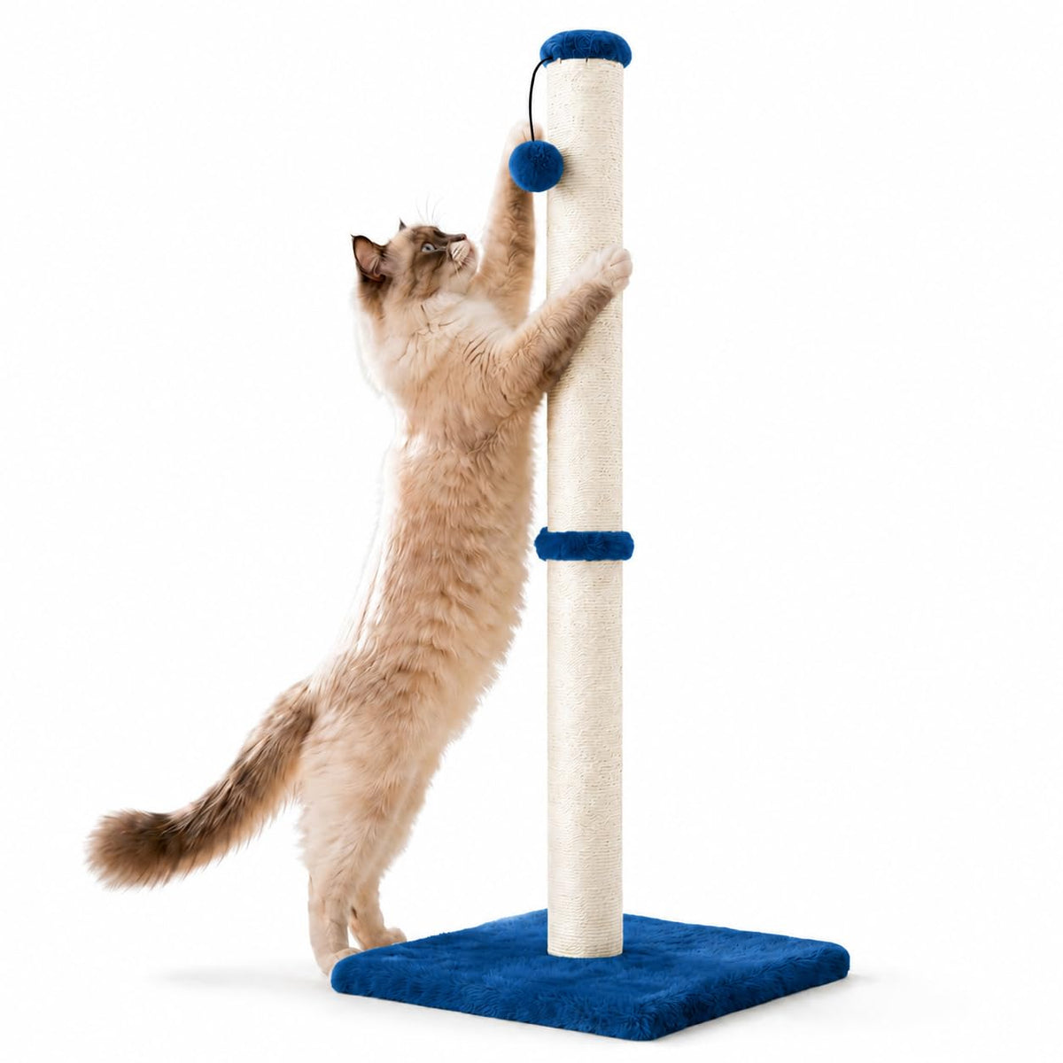 Dimaka Tall Cat Scratching Post Tree Scratcher with Sisal Rope, Grey
