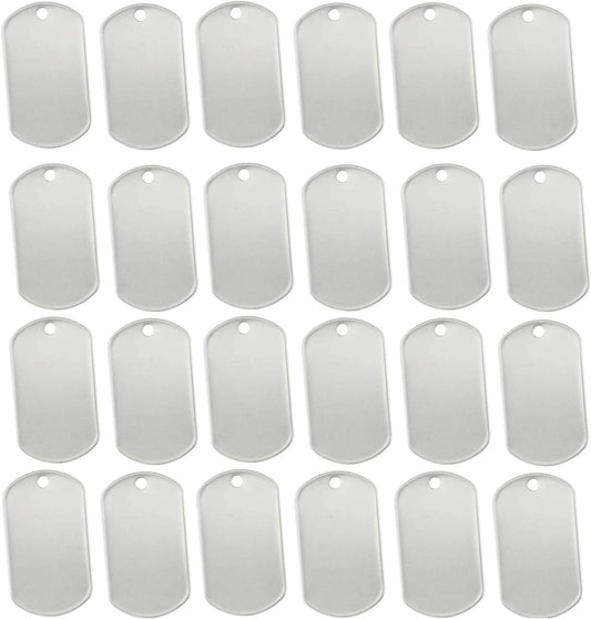 Orgrimmar 100PCS Dog Tag Shiny Stainless Steel Military spec Engraved-Blank