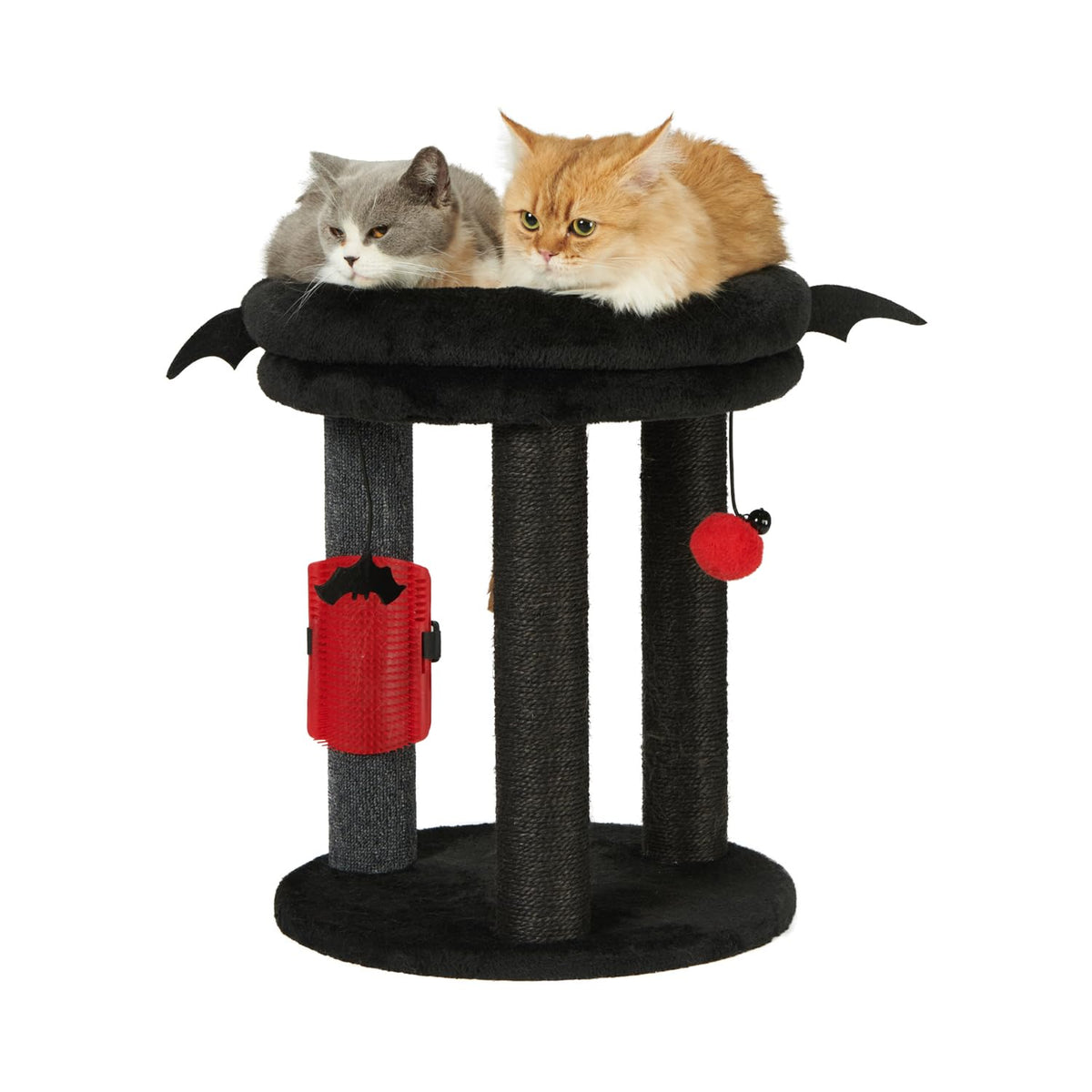 MECOOL 4in1 Small Cat Tree,Scratching Post with Tower Soft Bed, Sisal Carpet Jute Posts with Three Hanging Ball Toys and Massage Brush for Indoor Cats and Kittens