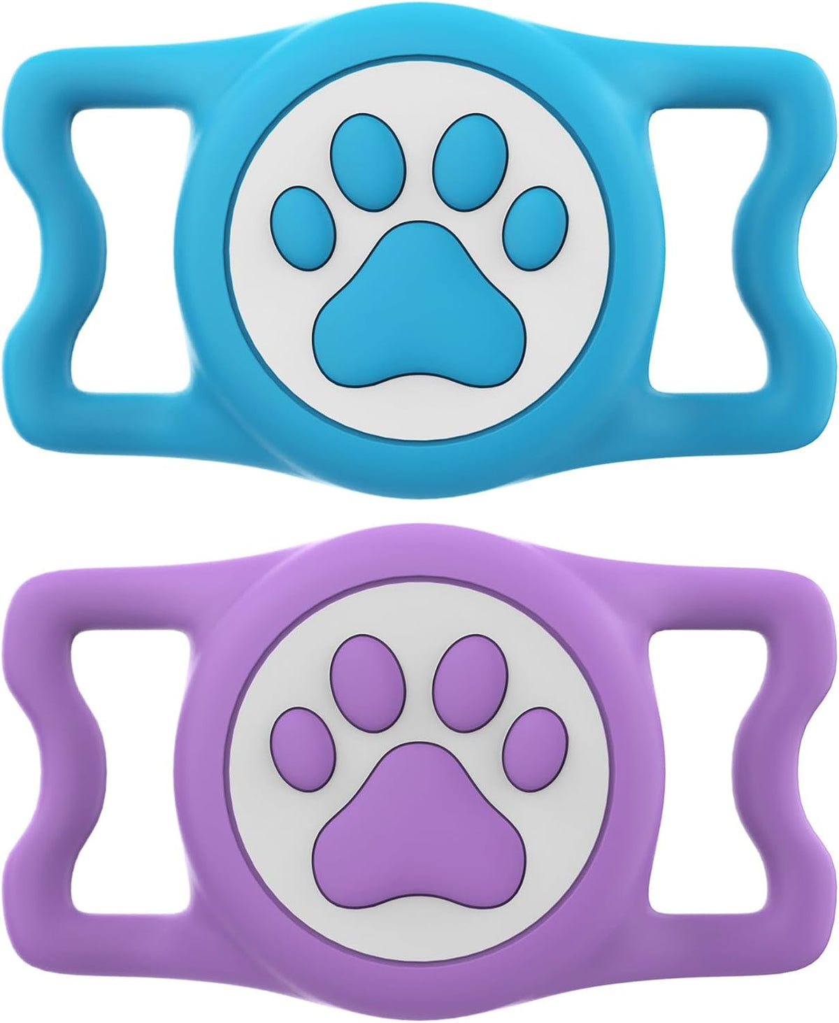 IP68 Waterproof for AirTag Dog Collar Holder, Silicone Dog Air tag Holder for Apple AirTag (Blue&Purple)