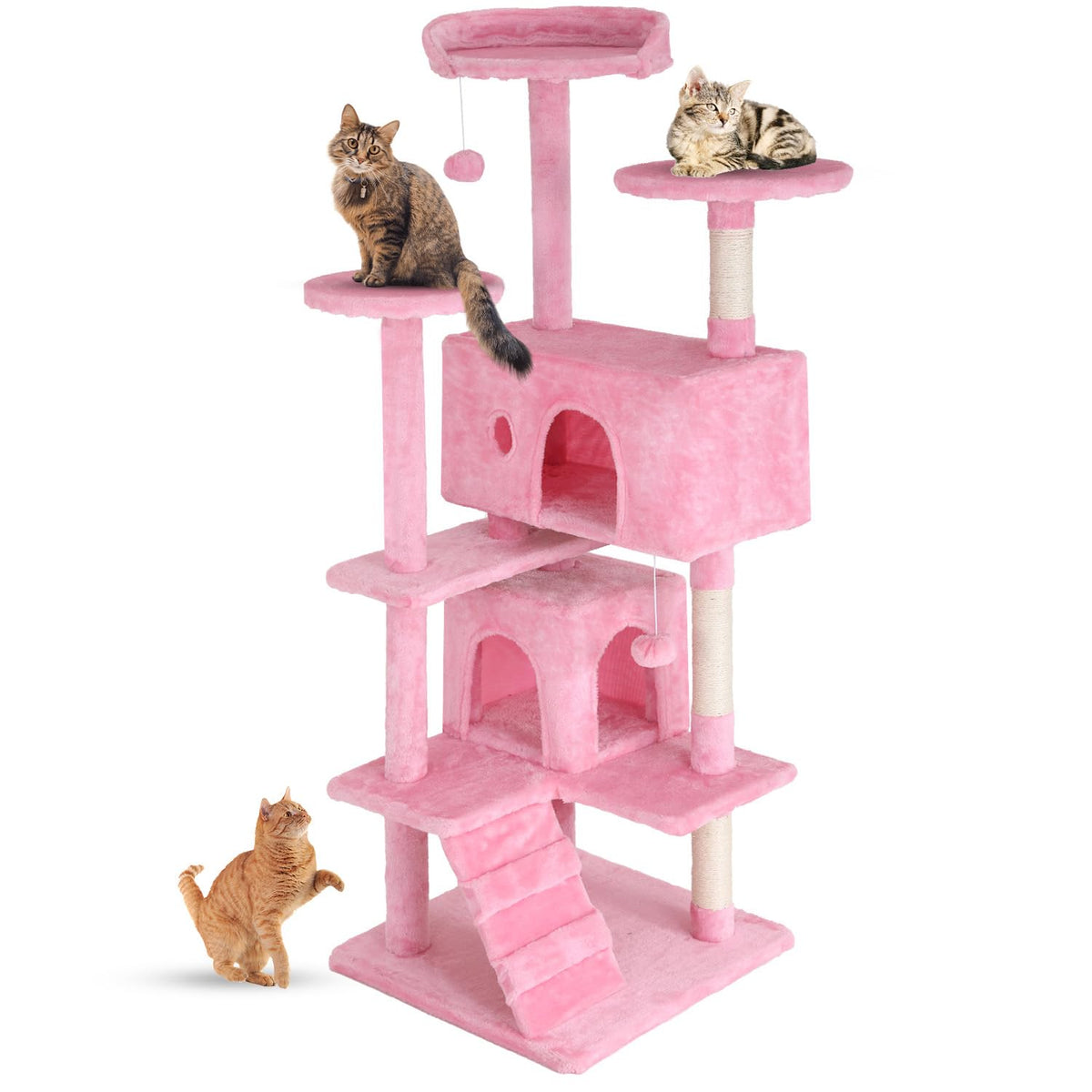 FDW | 54" Cat Tree Tower | Dark Gray | Multi-Level Indoor Activity Center