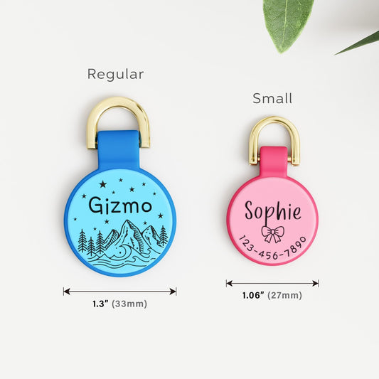 Silicone Dog Tags Personalized for Pets, Lightweight Cute Soundless Cat ID Tag, Custom Deep Engraved Pet Name Tags (Pattern)