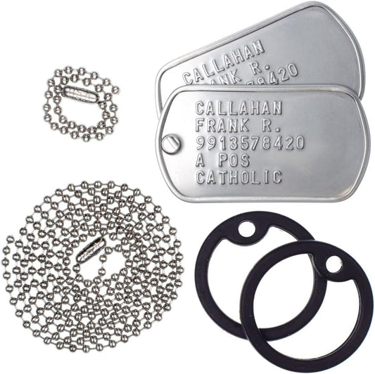 Personalized US Army Dog Tags - Regulation Replacement Military ID Tags for Veterans and Active Duty Soldiers