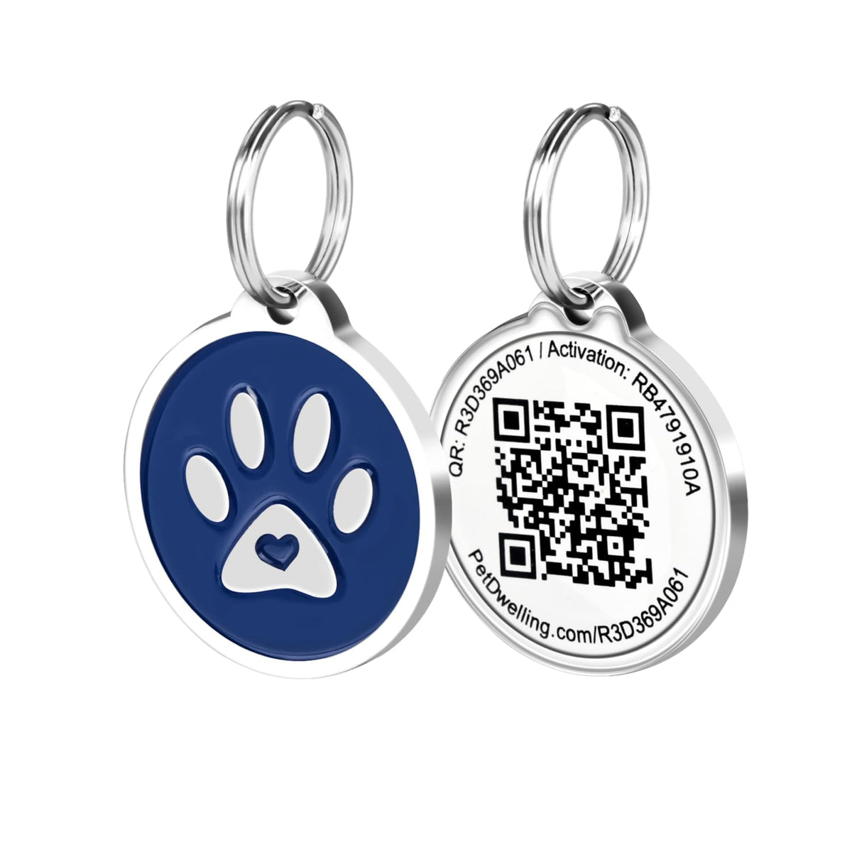 Pet Dwelling QR Pet Tag – Easy Scan Instant Location Alerts, Online Pet Profile with AI Feature for Dogs & Cats (Lux Gold White Paw)