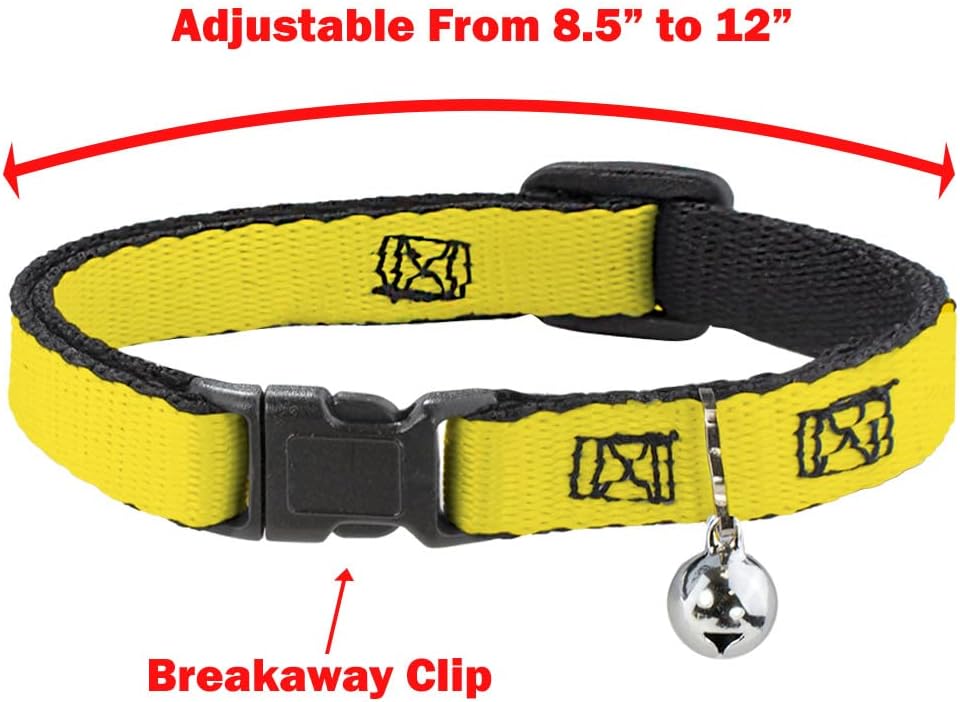 Buckle-Down Plastic Breakaway Clip Collar - Aristocats Marie 3-Poses Because I'm A Lady That's WHY Black/White/Pink - Narrow-Medium 7-13"