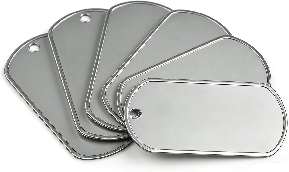 Orgrimmar 100PCS Dog Tag Shiny Stainless Steel Military spec Engraved-Blank