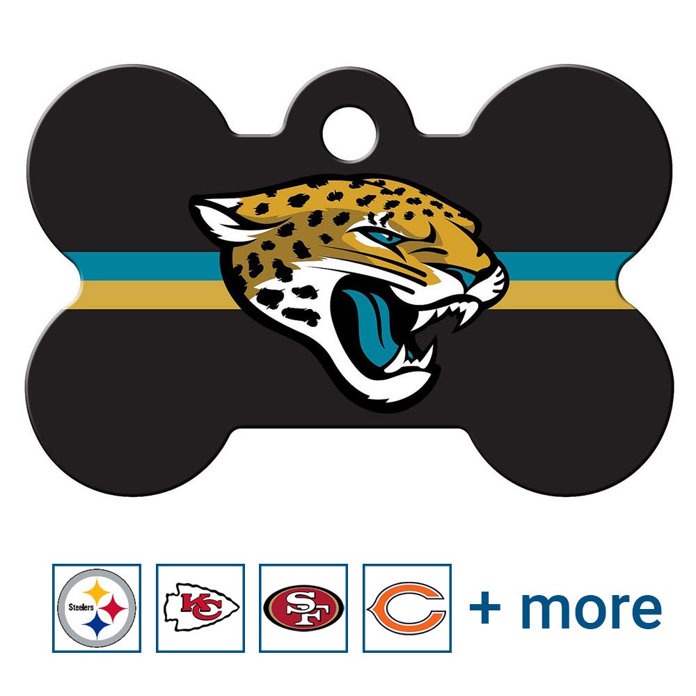 GoTags Personalized Pittsburgh Steelers Dog Tag, Brass Metal Bone Pet ID
