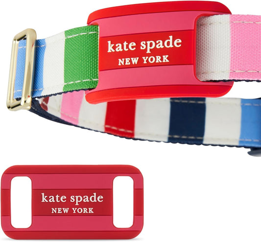 kate spade new york AirTag Dog Collar Holder - Seaside Stripe