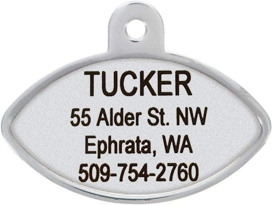 GoTags Personaized NFL Dog Tags, Kansas City Chiefs, Football Shape Custom Engraved Pet ID Tags