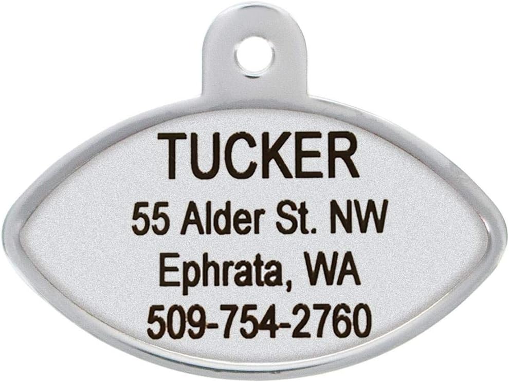GoTags Personaized NFL Dog Tags, Kansas City Chiefs, Football Shape Custom Engraved Pet ID Tags